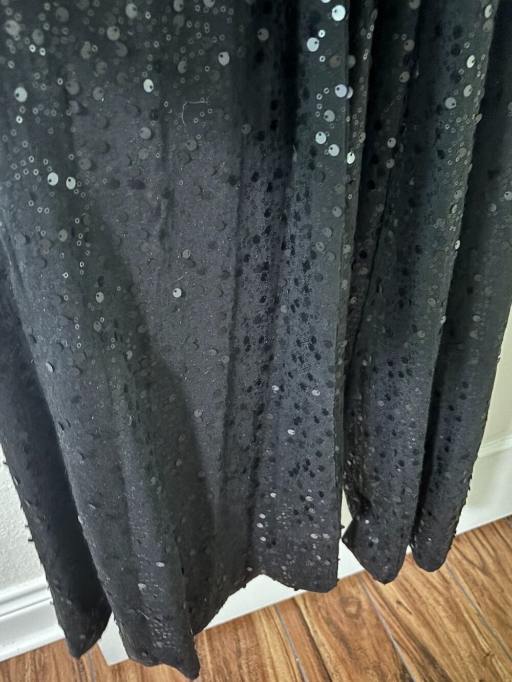 Karen Millen Black Sequin Long Sleeve Wrap Jumpsuit size s (8/10) - Picture 5 of 7
